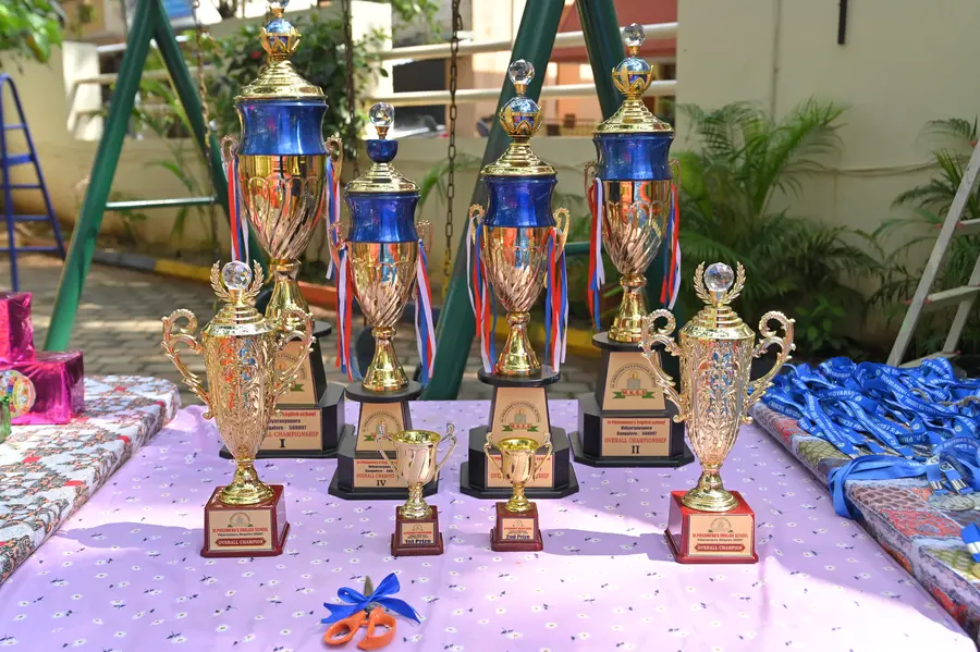 Championship trophies at St. Philomena's